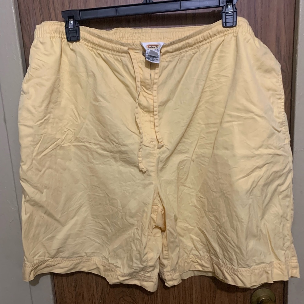 Pale Yellow Talbots Shorts With Button Drawstring… - image 1